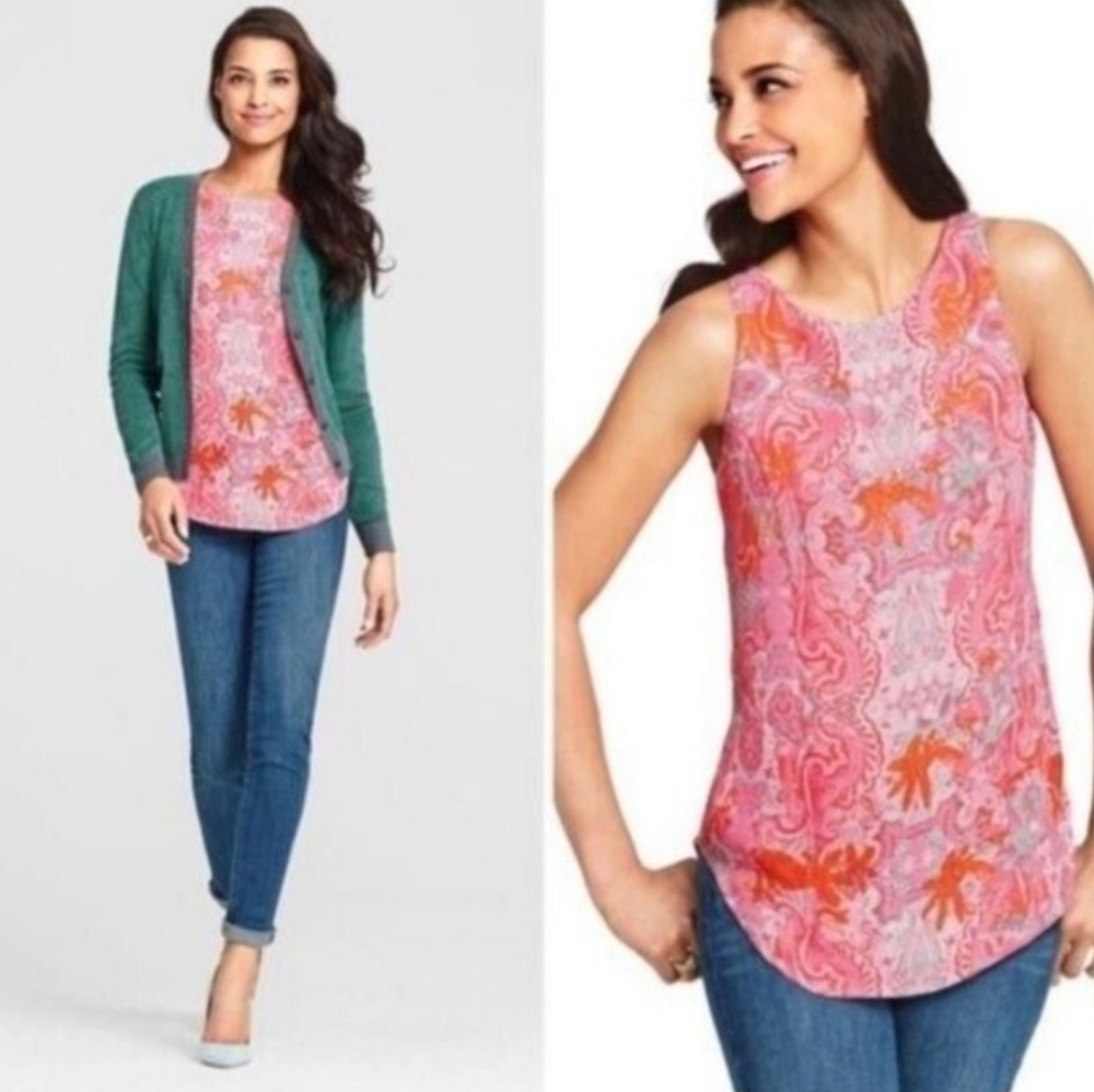 Cabi Pink Jubilee Paisley Tank Top - Size Medium